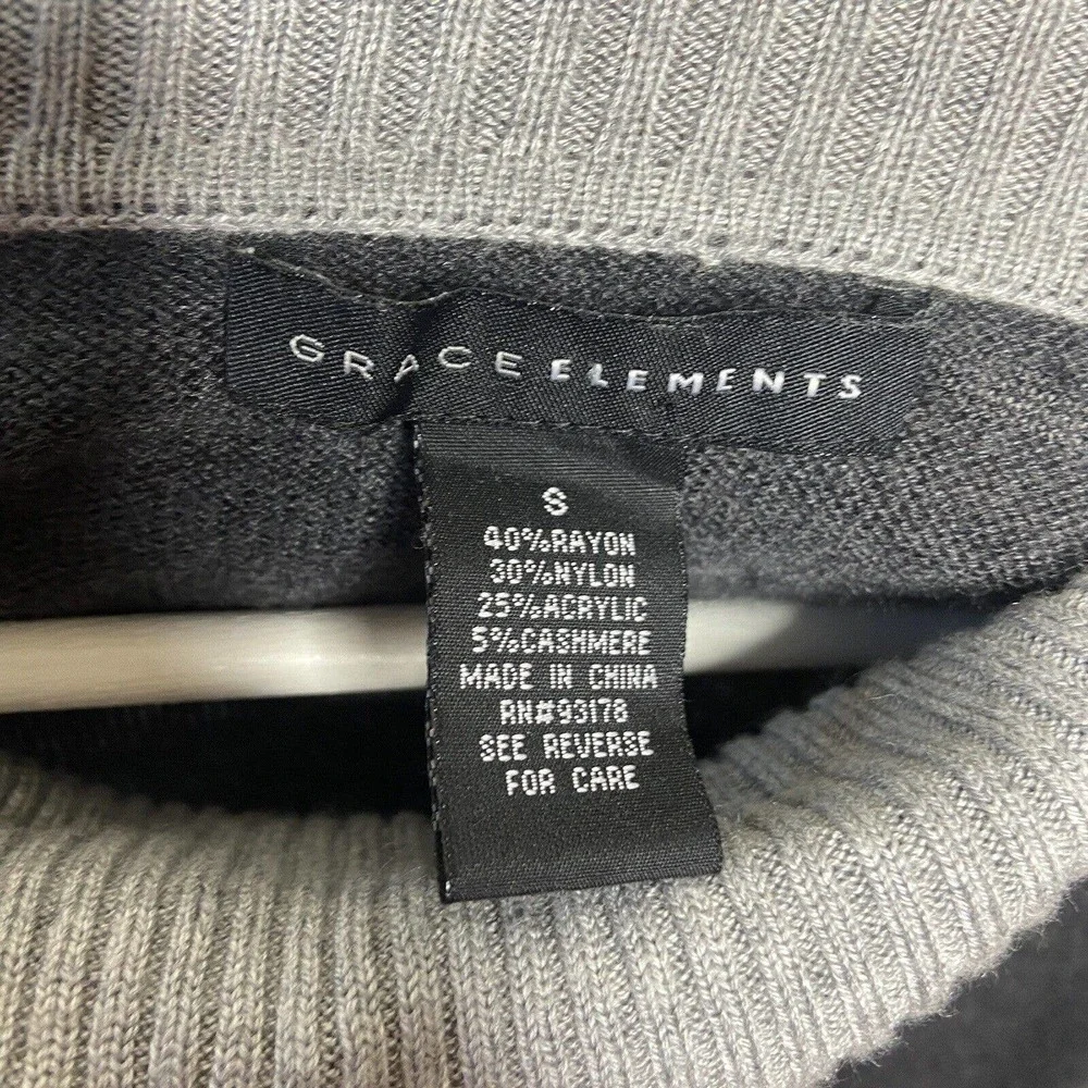 Grace Elements Color Block Side Slit Cowl Neck Sweater Sz S